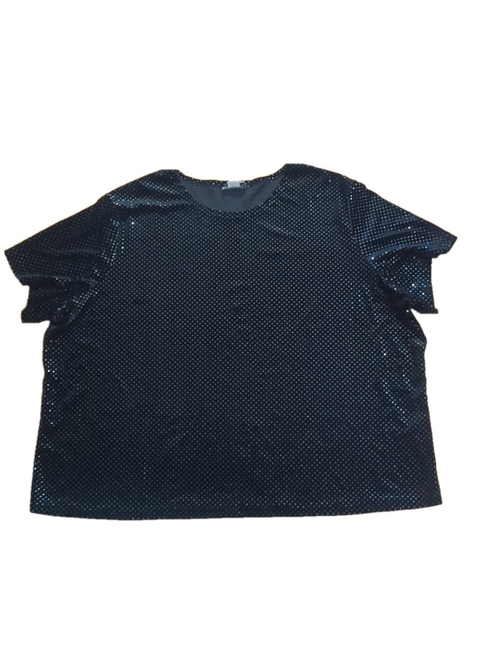 Fashion Bug Plus Size Black Velvet Sequin Top 4X 5X